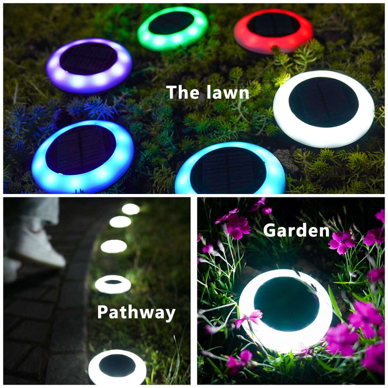 Nekepy Solar Garden Light Weatherproof Motion Sensor Light 7 Colors Solar Light 2 Shift Modes Suitable for Pathway Patio Pool LED Light Wire-Free and Battery-Free Outdoor Solar Light