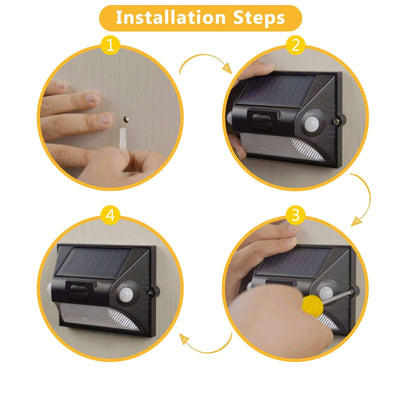 Nekepy Solar Motion Sensor Light 8 Light Modes 180 Degree Motion Detection Weather Resistant Solar Light Suitable for Home Entrance Garage Hallway Patio Solar Powered Light