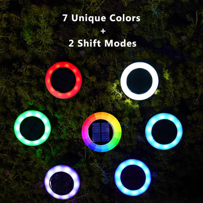 Nekepy Solar Garden Light Weatherproof Motion Sensor Light 7 Colors Solar Light 2 Shift Modes Suitable for Pathway Patio Pool LED Light Wire-Free and Battery-Free Outdoor Solar Light
