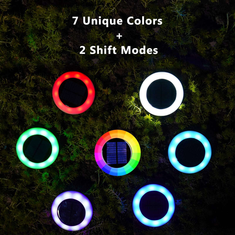 Nekepy Solar Garden Light Weatherproof Motion Sensor Light 7 Colors Solar Light 2 Shift Modes Suitable for Pathway Patio Pool LED Light Wire-Free and Battery-Free Outdoor Solar Light