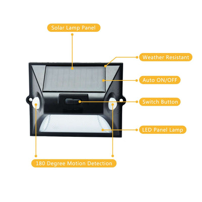 Nekepy Solar Motion Sensor Light 8 Light Modes 180 Degree Motion Detection Weather Resistant Solar Light Suitable for Home Entrance Garage Hallway Patio Solar Powered Light