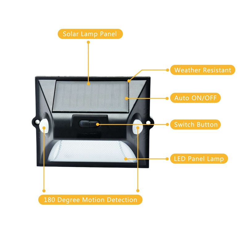 Nekepy Solar Motion Sensor Light 8 Light Modes 180 Degree Motion Detection Weather Resistant Solar Light Suitable for Home Entrance Garage Hallway Patio Solar Powered Light