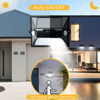 Nekepy Solar Motion Sensor Light 8 Light Modes 180 Degree Motion Detection Weather Resistant Solar Light Suitable for Home Entrance Garage Hallway Patio Solar Powered Light