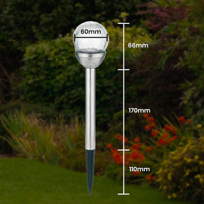 Solar Lamp Crackle Glass Globe Stake Lights 1 Pack: Warm White Solar Garden Light Outdoor Waterproof Stake Lights Solar Powered Pathway Stake for Lawn Walkway Decor Solar Powered Light