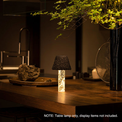 Moorgen Wool Table Lamp – Quartz / Glass, Wireless Charging Option