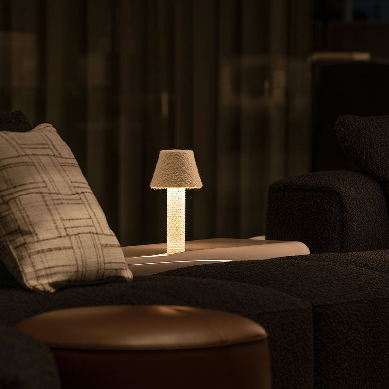 Moorgen Wool Table Lamp – Quartz / Glass, Wireless Charging Option