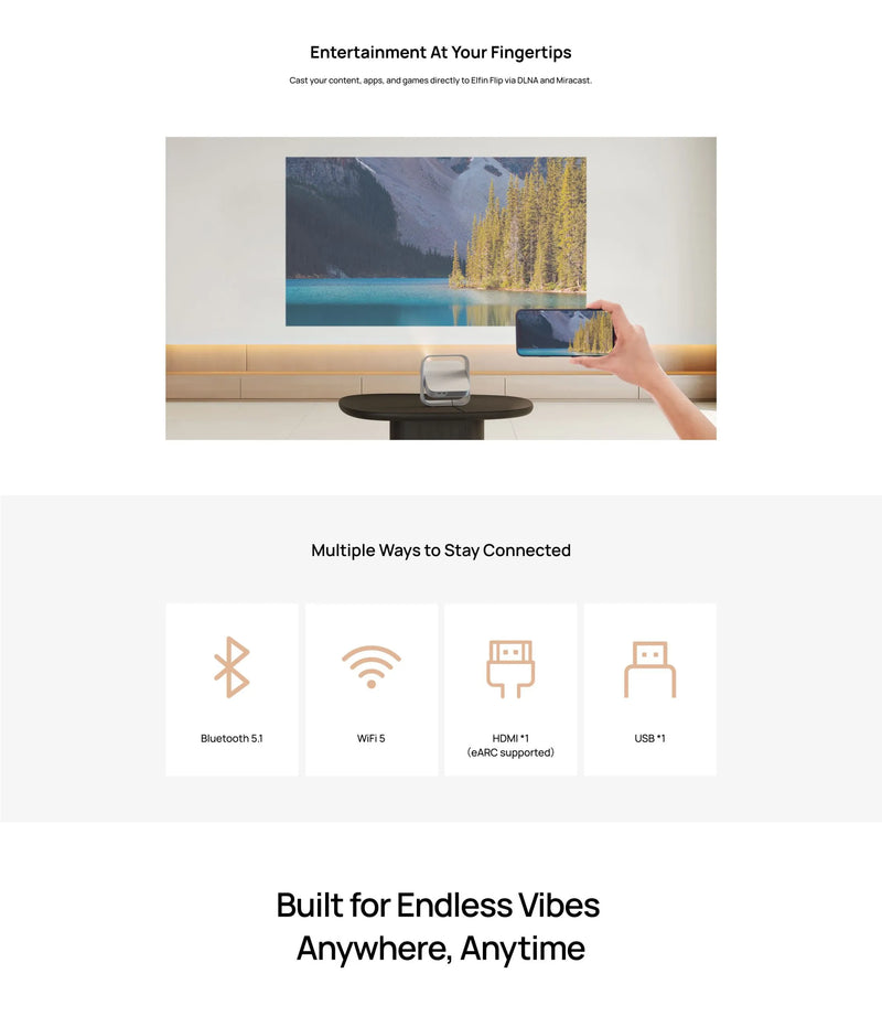 XGIMI Elfin Flip 1080P LED Home Projector
