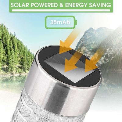 Nekepy Solar Lights Outdoor 6 Pack Stainless Steel Pathway Waterproof Landscape Light LED Garden Lights Solar Powered for Pathway Walkway Patio Yard Driveway Decorations