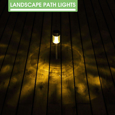 Nekepy Solar Lights Outdoor 6 Pack Stainless Steel Pathway Waterproof Landscape Light LED Garden Lights Solar Powered for Pathway Walkway Patio Yard Driveway Decorations